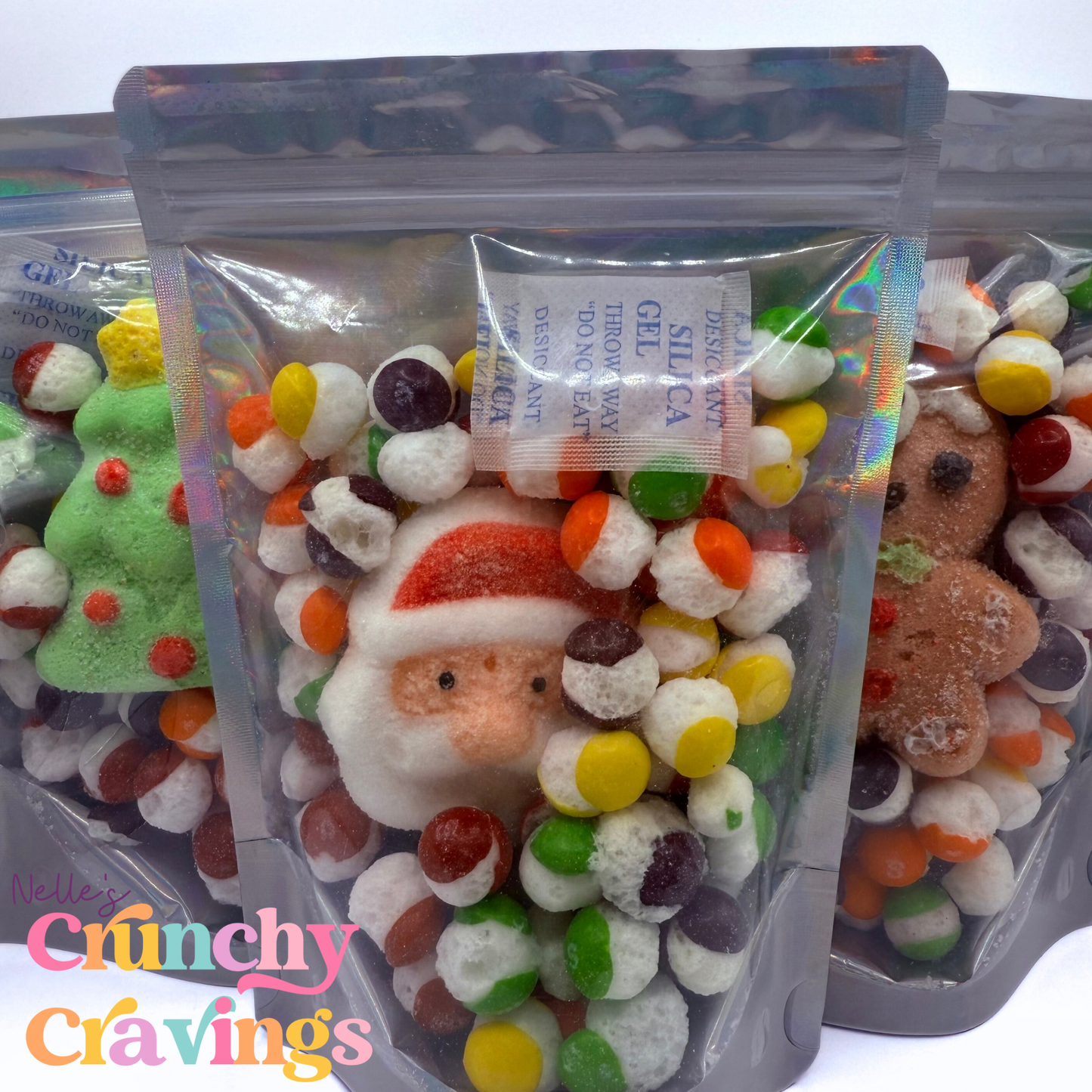 Freeze dried Christmas marshmallows and rainbow crunchers